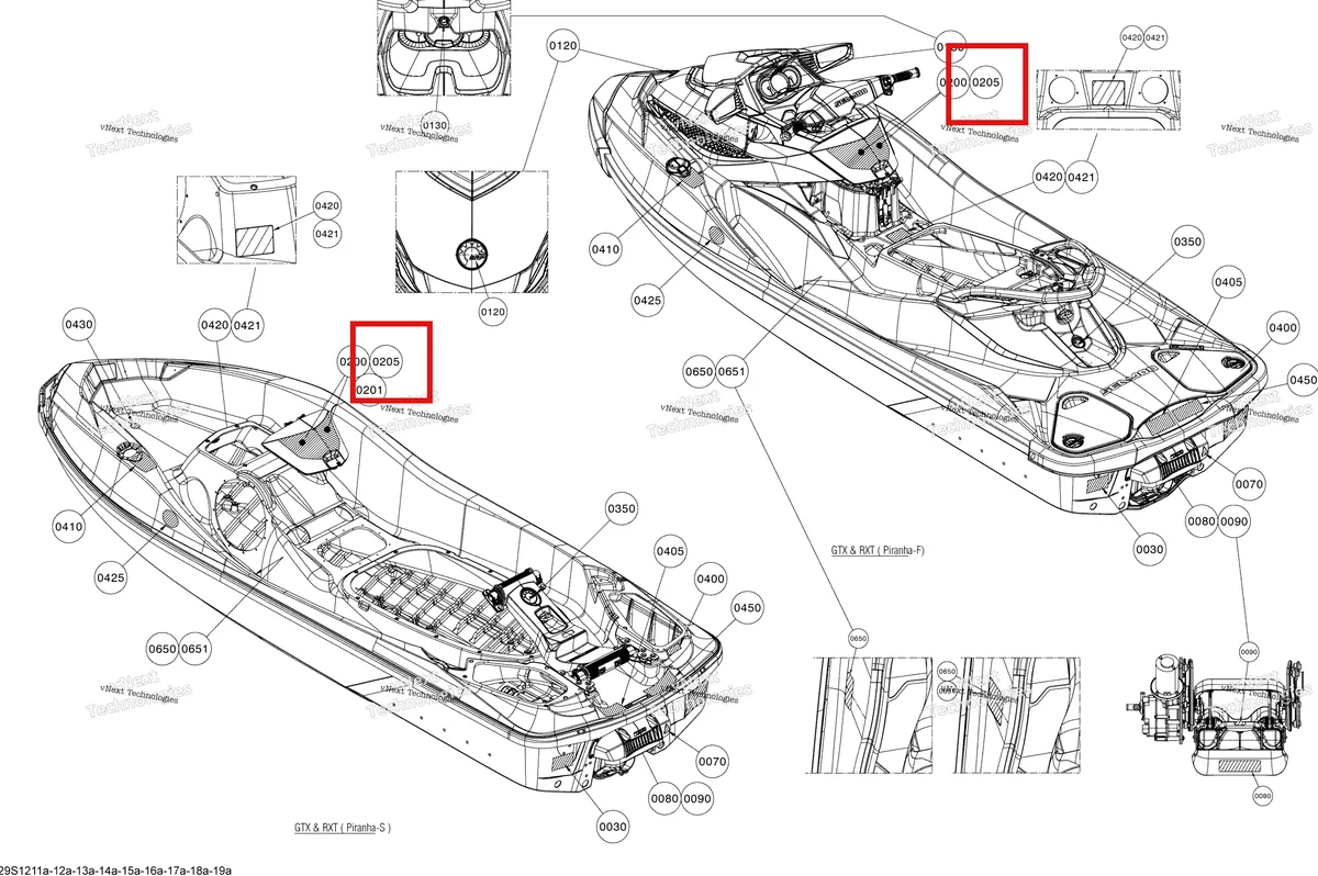 Деталь 219903198 на схеме узла 2012 Sea-Doo RXT-X 260 & RS Decals Caution