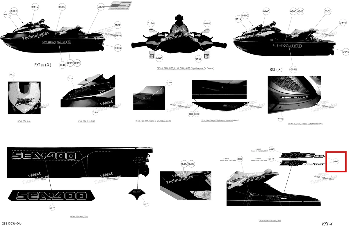 Деталь 219903532 на схеме узла 2013 Sea-Doo RXT-X 260 & RS Decals