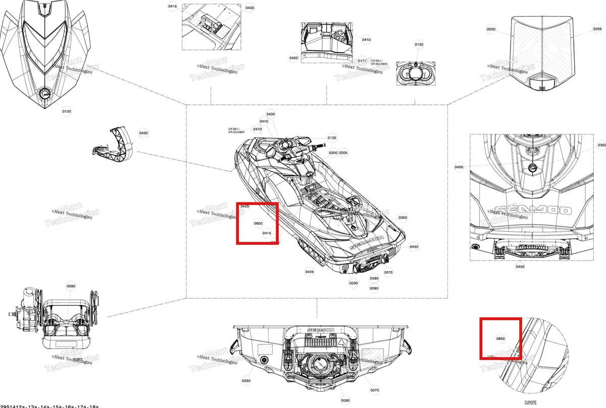 Деталь 219904016 на схеме узла 2014 Sea-Doo WAKE 155 Decals