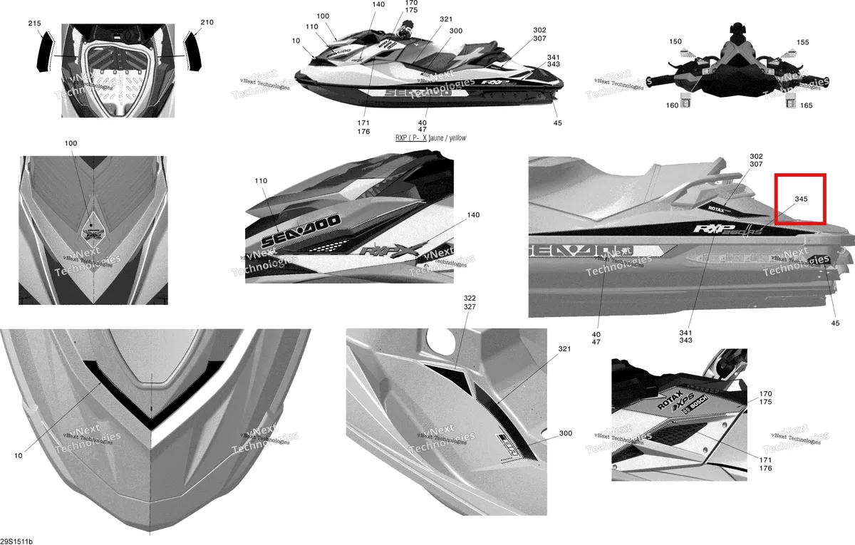 Деталь 219904359 на схеме узла 2015 Sea-Doo RXP-X 260 & RS Decals