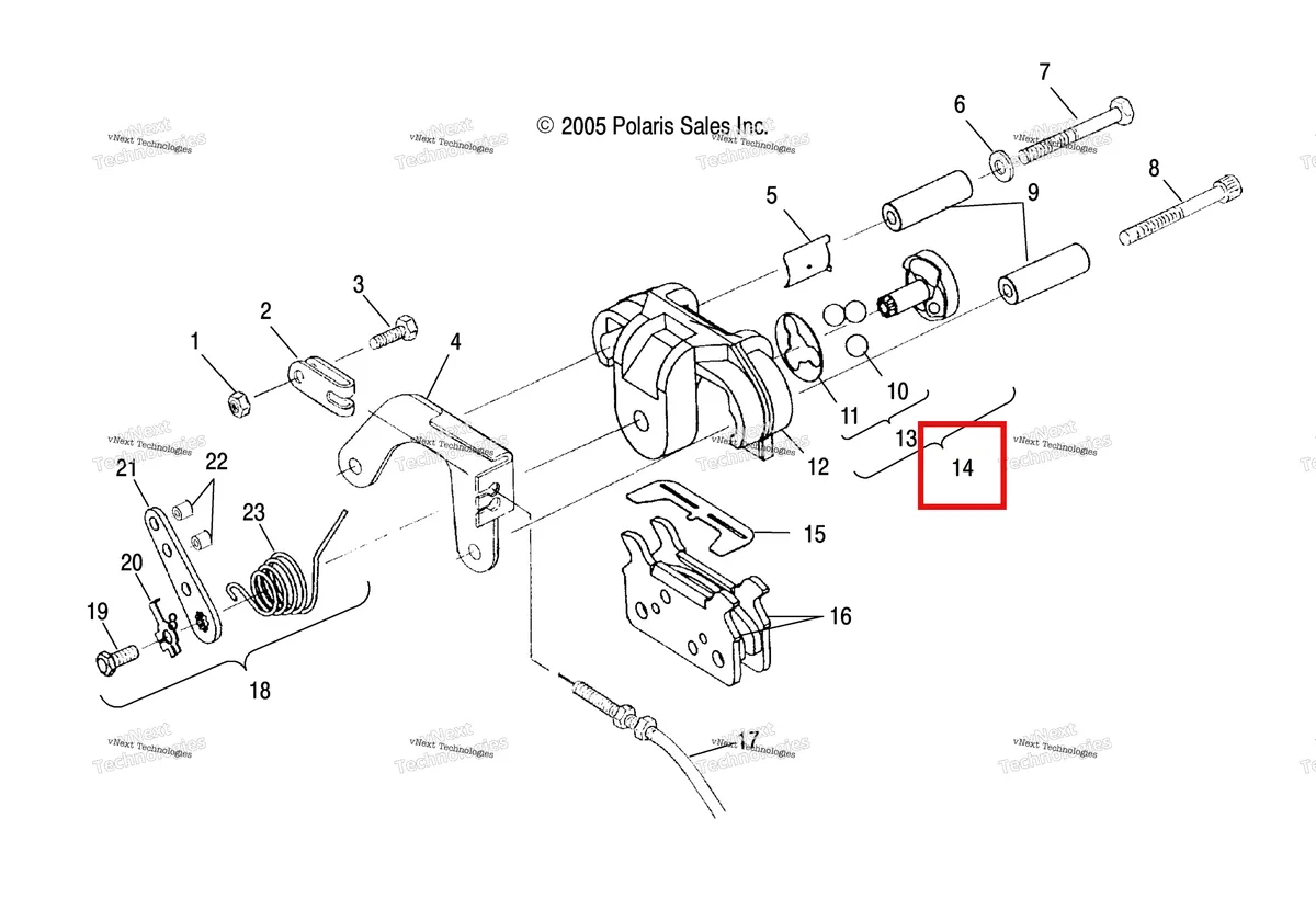 Деталь 2200989 (Комплект CW ротор включает 10,11 Polaris Widetrak LX (2006) (2200989)) на схеме узла Brake
