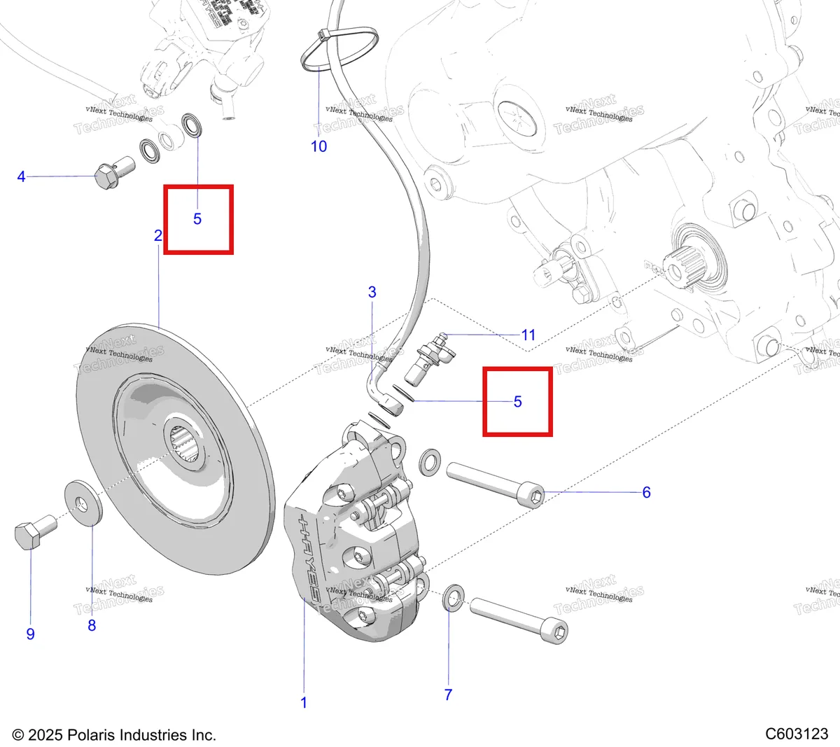 Деталь 2203393 на схеме узла Brakes, Brake Asm S27ajn8rs