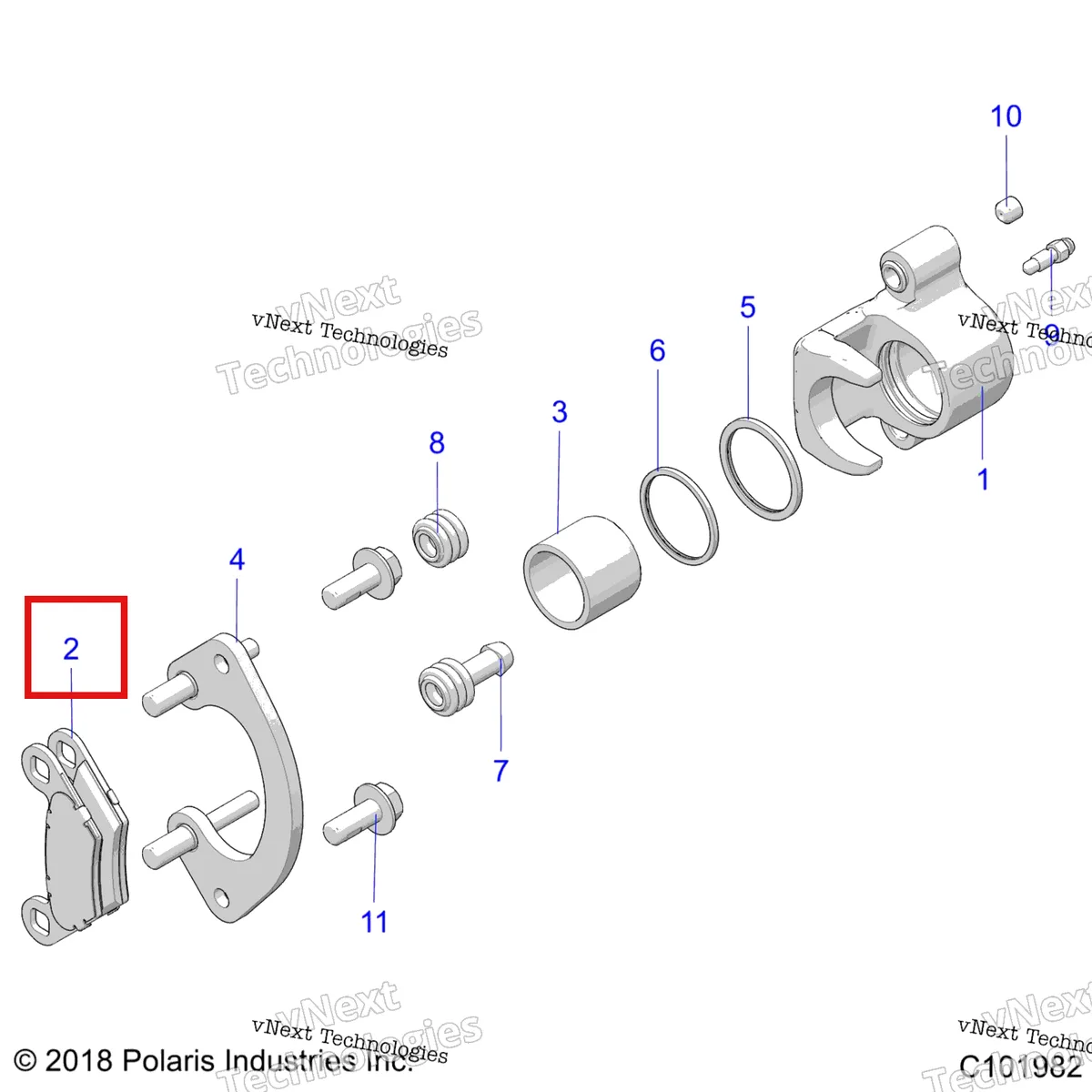 Схема применяемости: Тормозные колодки Polaris AT-05038F 2203628, 2204088