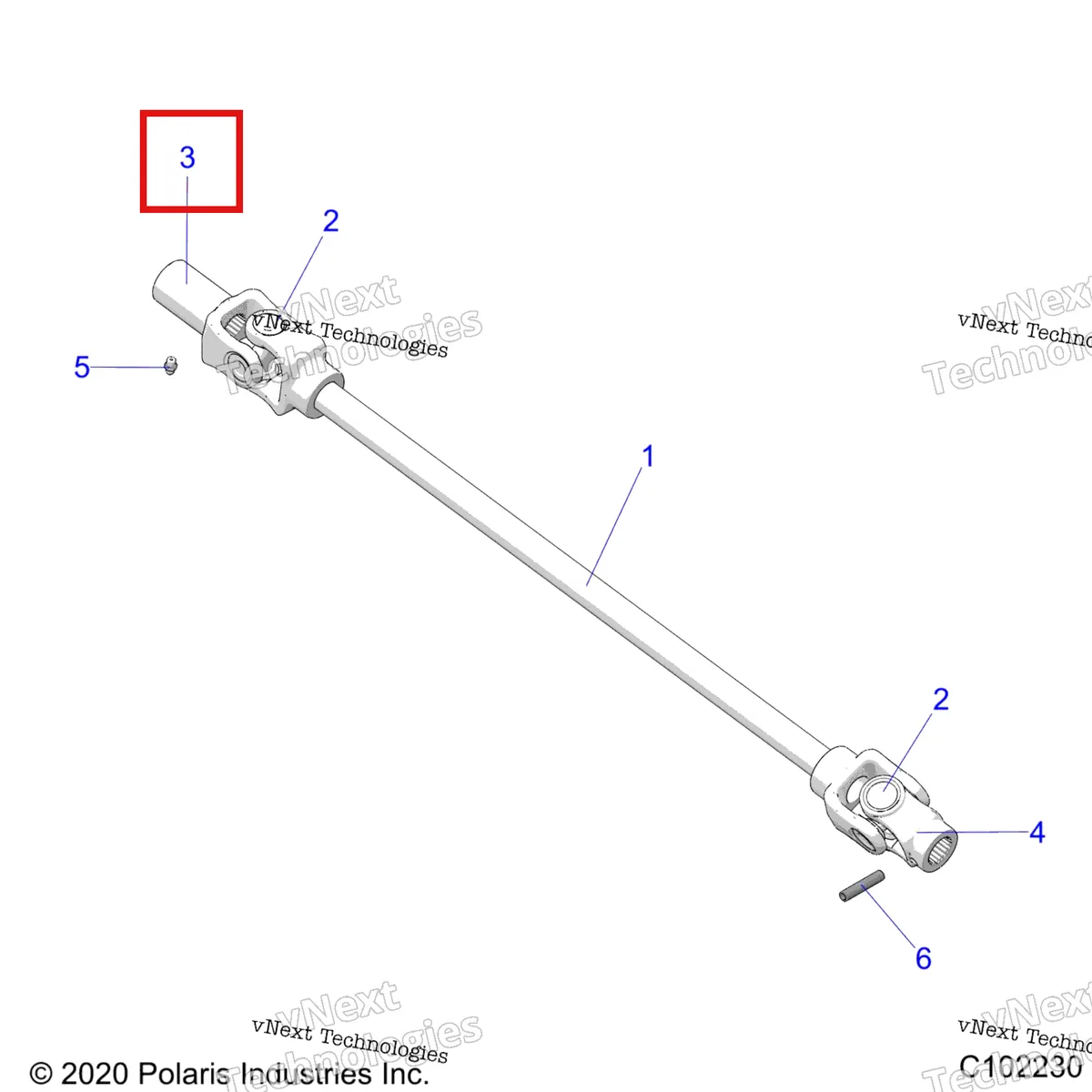 Деталь 2203698 на схеме узла Drive Train, Front Prop Shaft