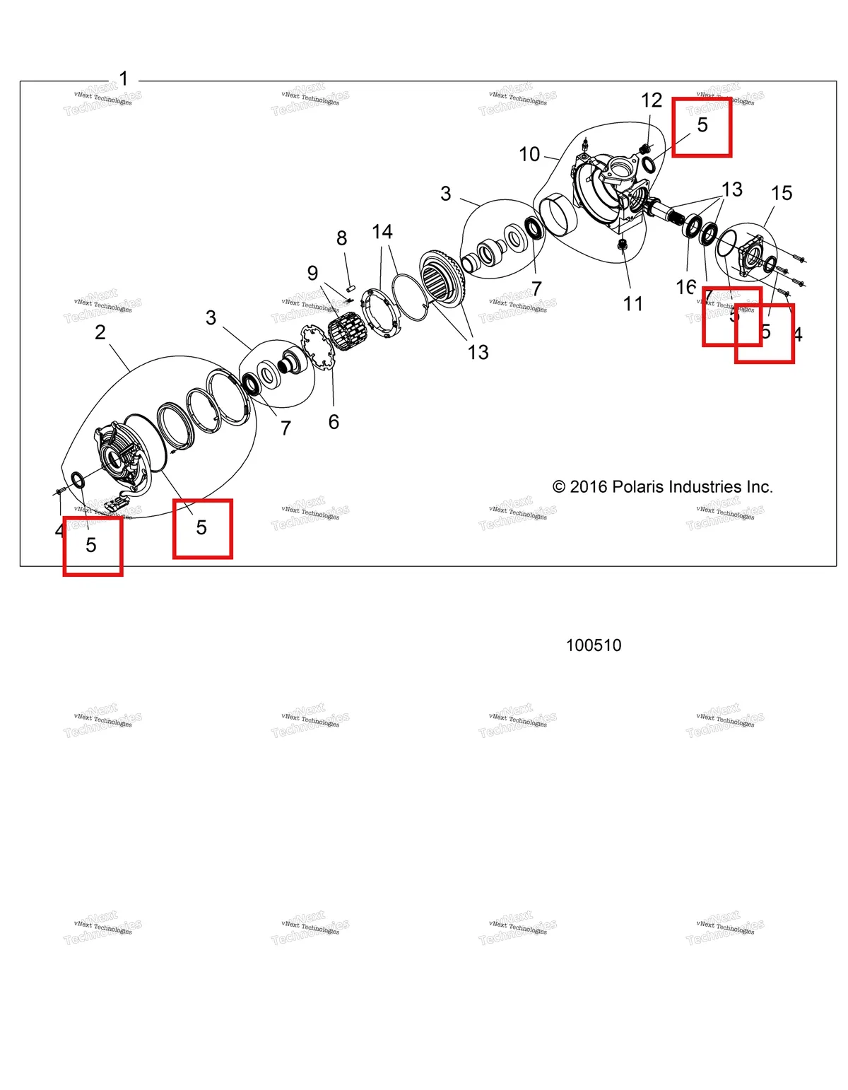 Деталь 2203729 на схеме узла Drive Train, Front Gearcase Internals