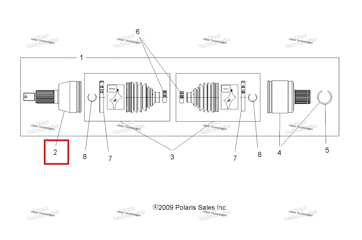 Деталь 2203849 на схеме узла Drive Train, Drive Shaft, Rear