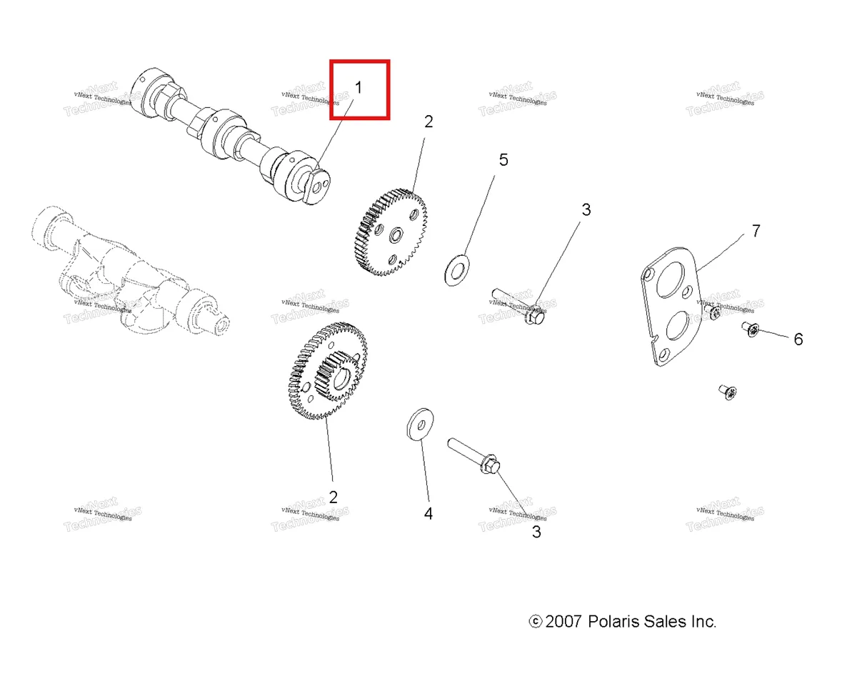 Деталь 2204175 на схеме узла Engine, Camshaft & Gears