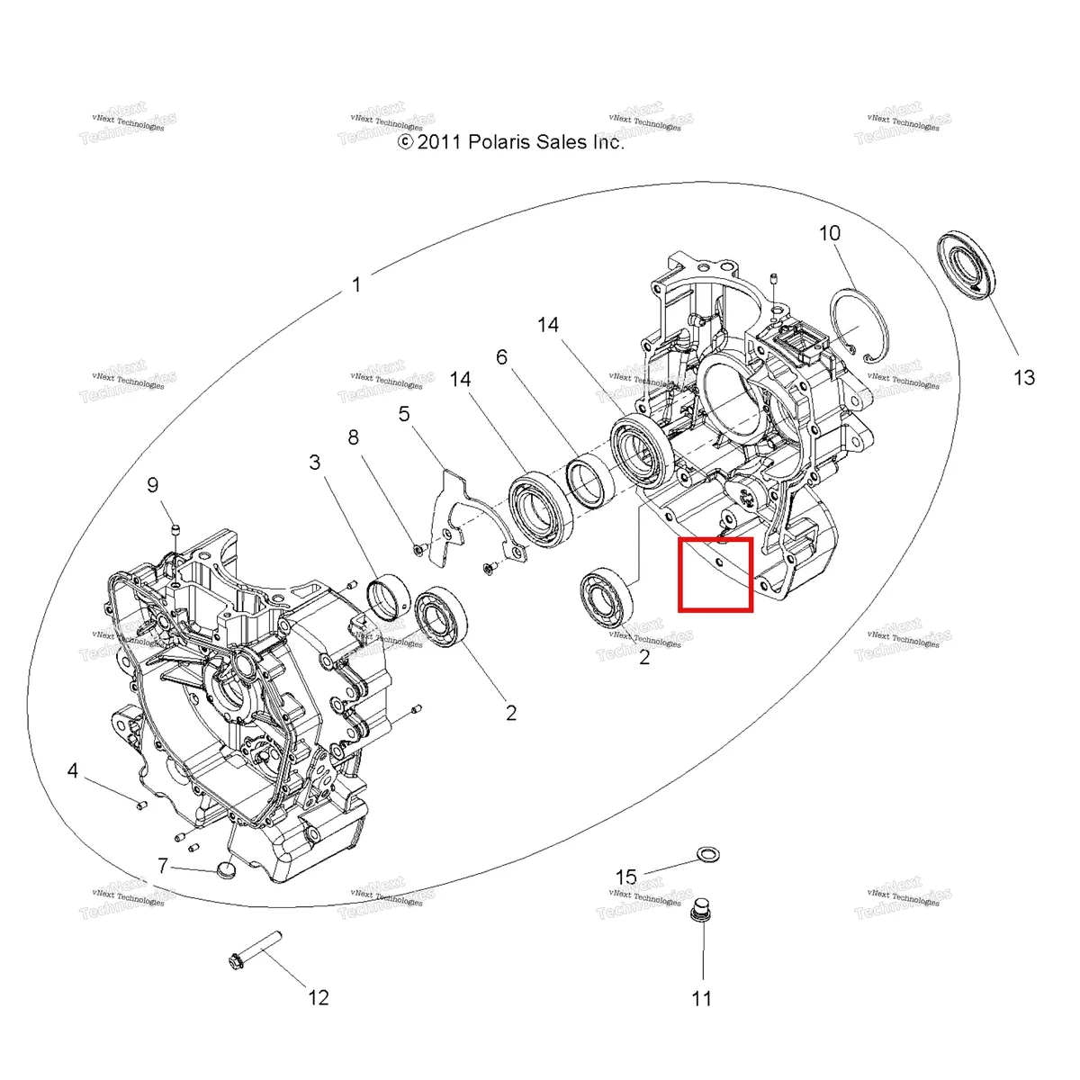 Деталь 2204737 на схеме узла Engine, Crankcase