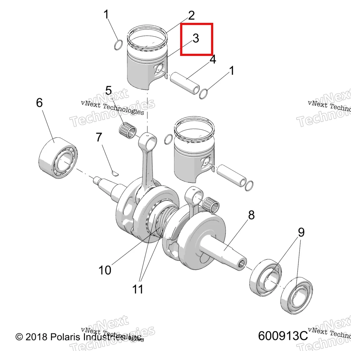 Деталь 2204900 на схеме узла Engine, Piston & Crankshaft