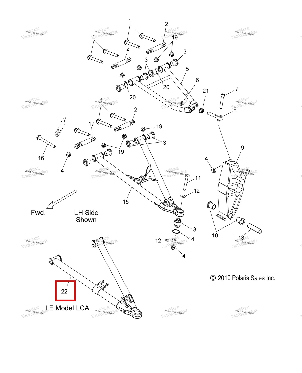 Деталь 2205368-458 на схеме узла Suspension, Control Arms & Spindle All Options
