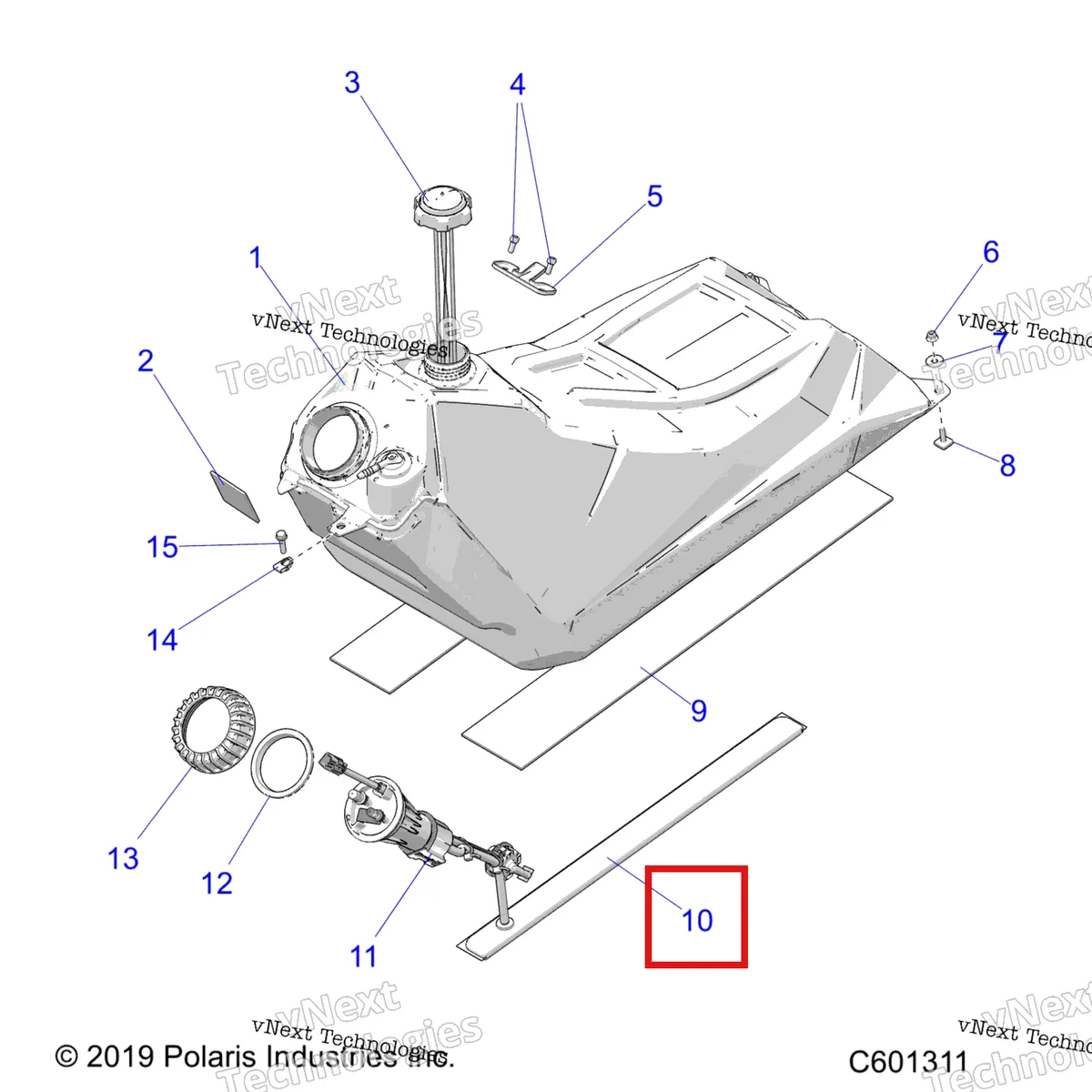 Деталь 2205618 на схеме узла 2022 Polaris 850 RMK PRO 155 2.75