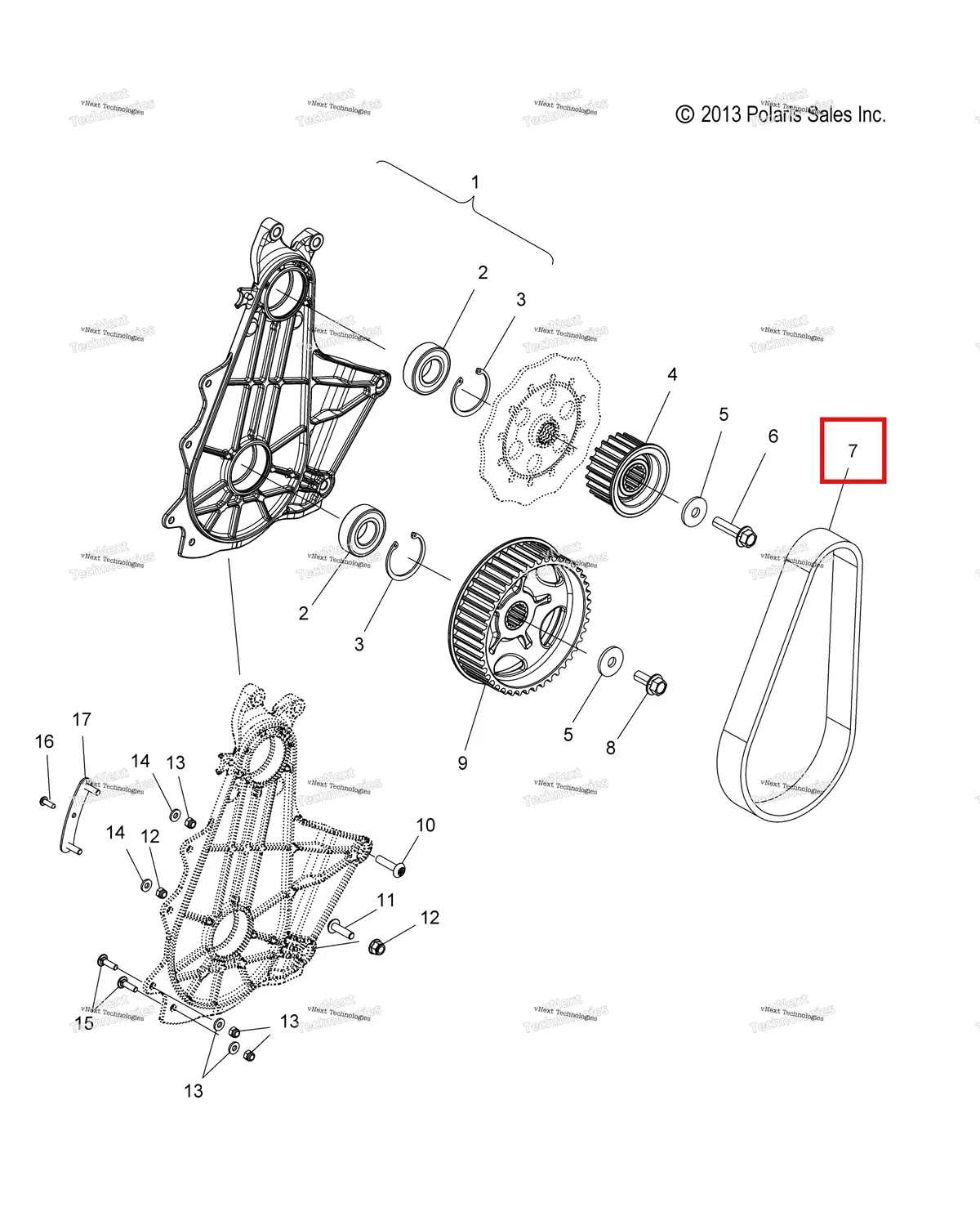 Деталь 2206328 на схеме узла Drive Train, Quickdrive Belt System All Options