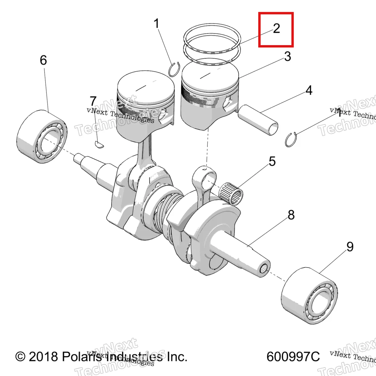 Деталь 2206375 на схеме узла Engine, Piston & Crankshaft