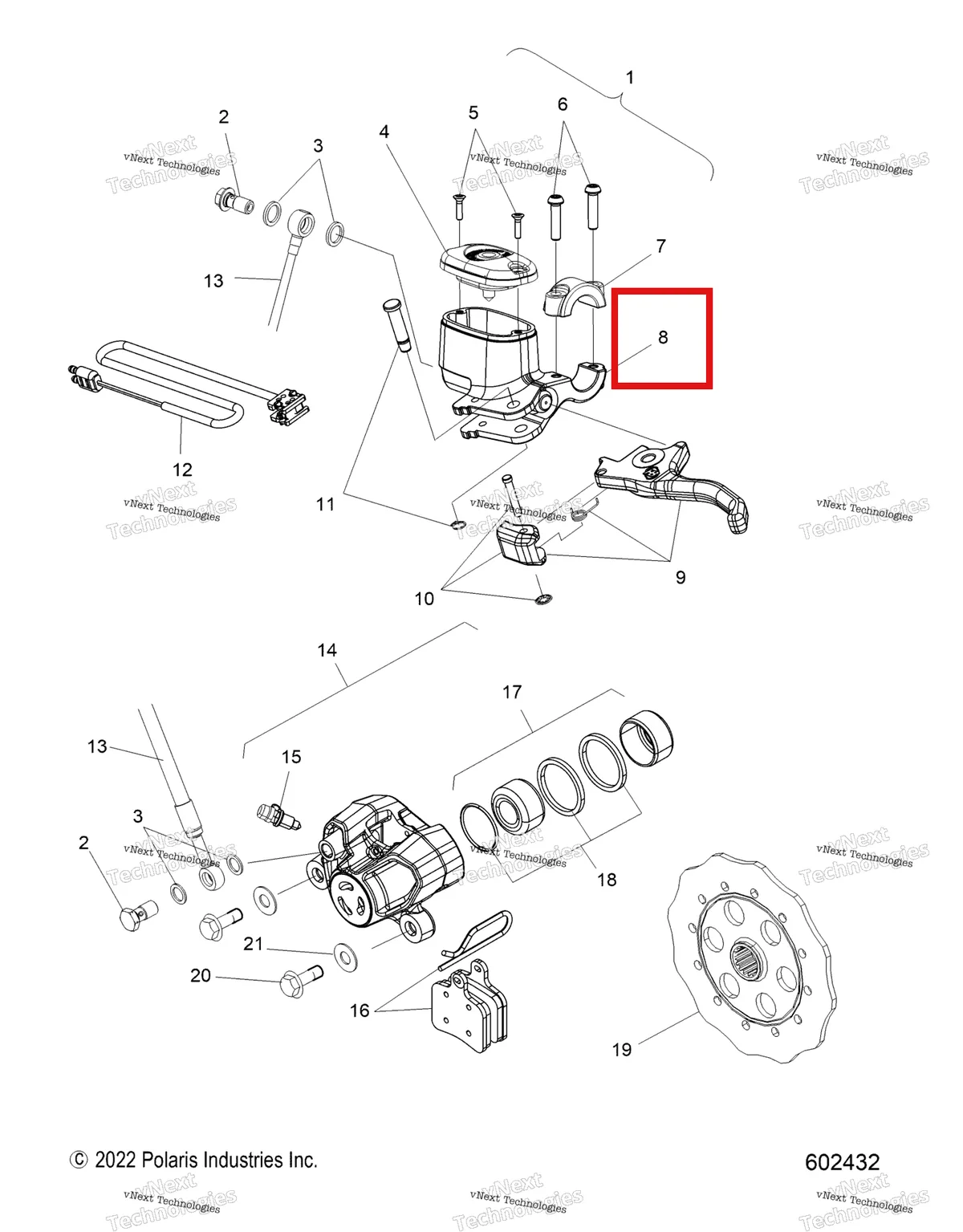 Деталь 2207436 на схеме узла 2022 Polaris 850 RMK PRO 155 2.75