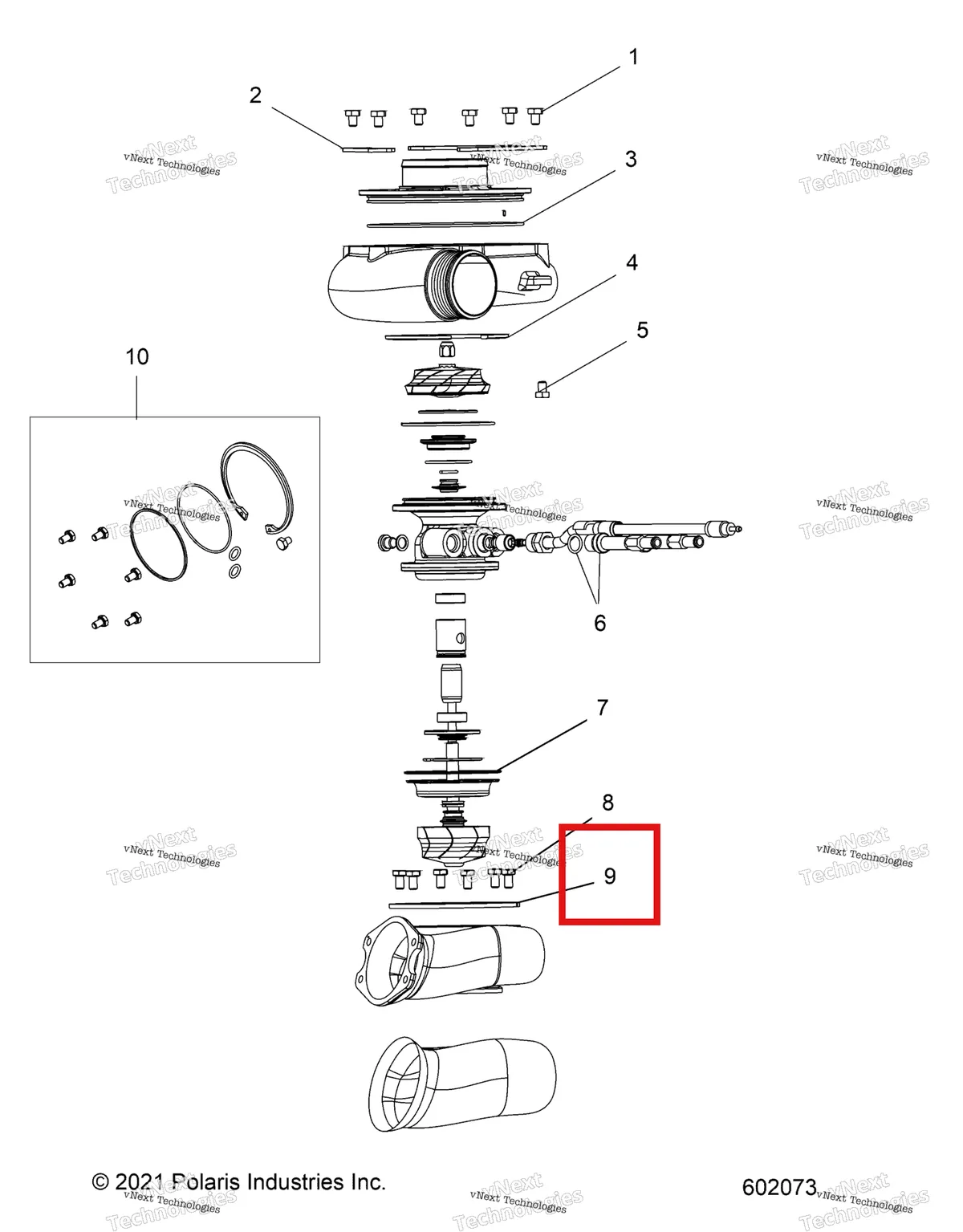 Деталь 2209230 на схеме узла Engine, Turbo Assembly