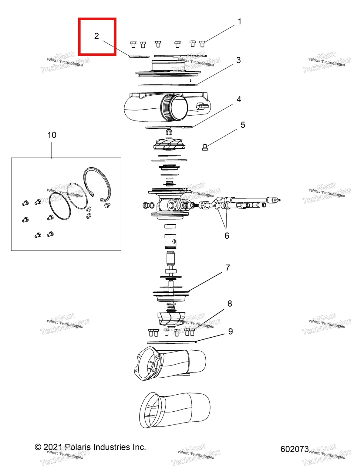 Деталь 2209231 на схеме узла Engine, Turbo Assembly