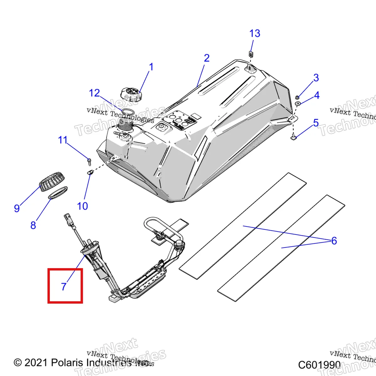 Деталь 2211996 на схеме узла Fuel System, Fuel Tank And Pump