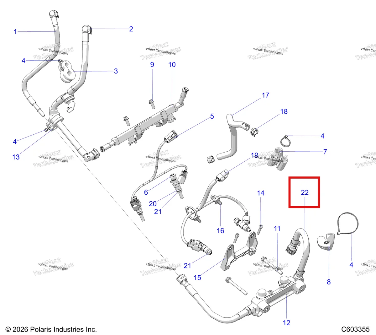 Деталь 2212894 на схеме узла Fuel System, Fuel Rail & Lines