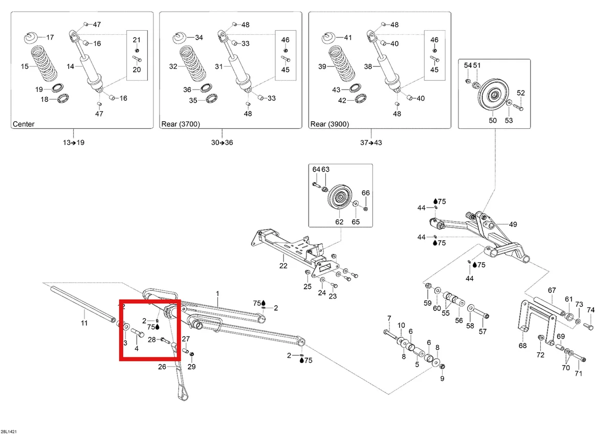 Деталь 230053 (Деталь Adjusting Ring) на схеме узла 08- Rear Suspension