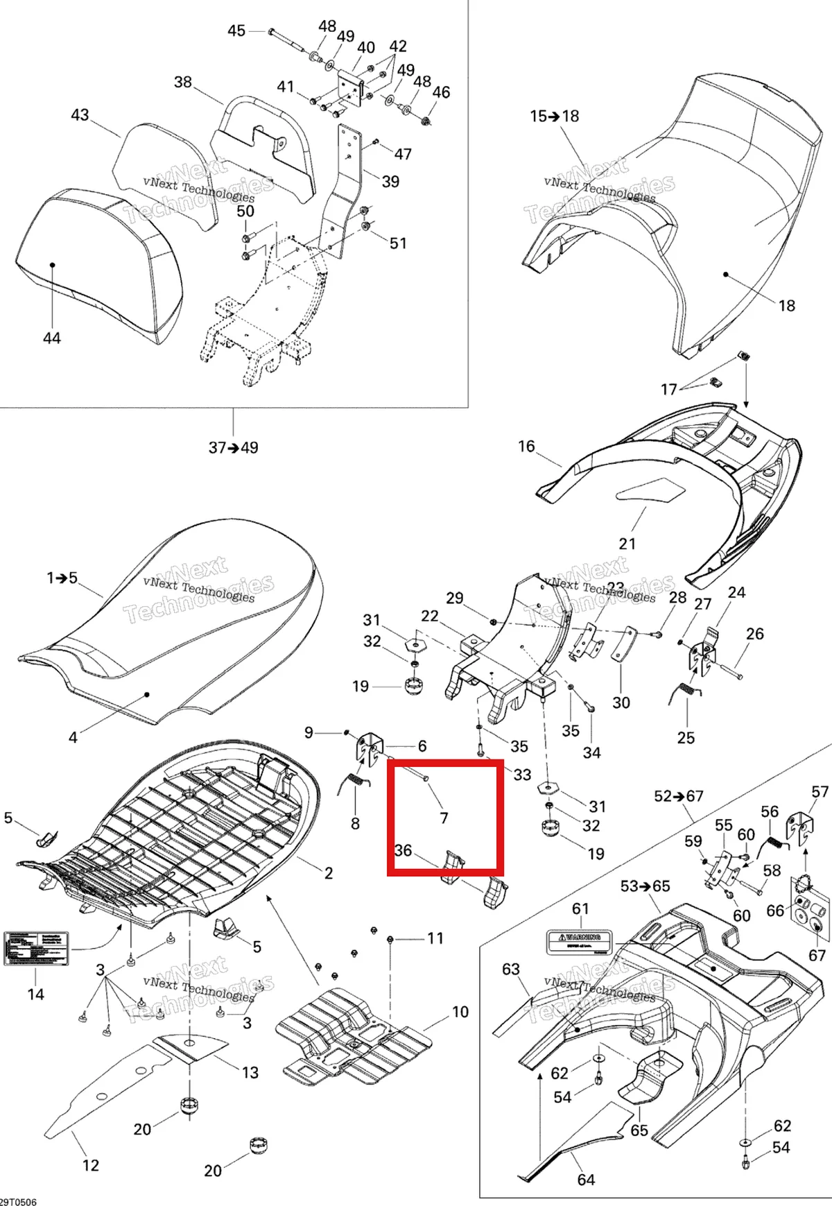 Деталь 230061060 на схеме узла 2005 Can-Am Outlander MAX 400 Seat