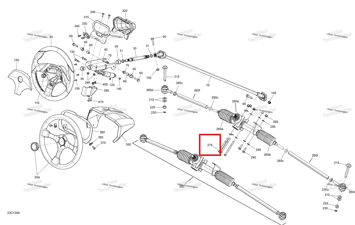 Деталь 230080044 на схеме узла 2013 Can-Am Maverick 1000, STD, XRS Steering