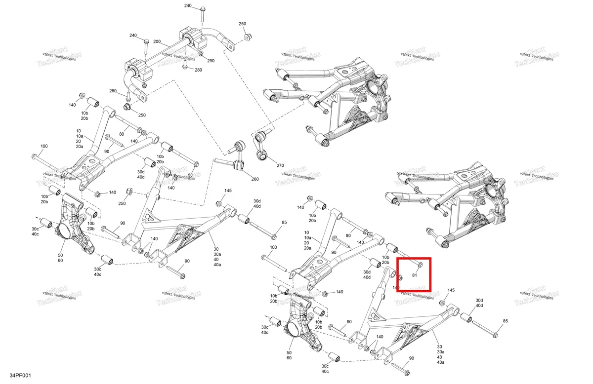 Деталь 230602546 на схеме узла 2026 Can-Am OUT-MAX - 6X6 - DPS - 700 EFI - 2FTB - Granite Grey Suspension - Rear Components