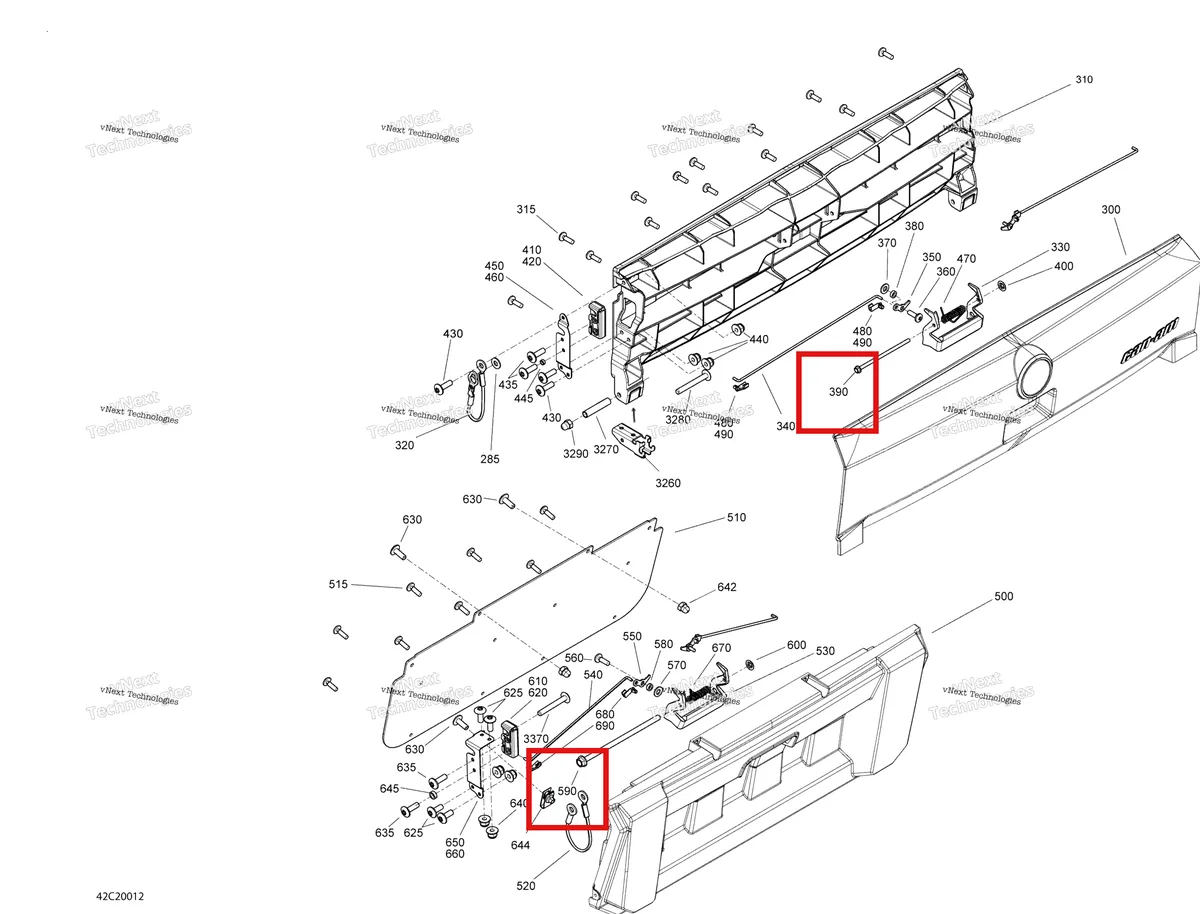 Деталь 230663084 на схеме узла 2020 Can-Am Commander 800R EFI Rear Cargo Box - Door