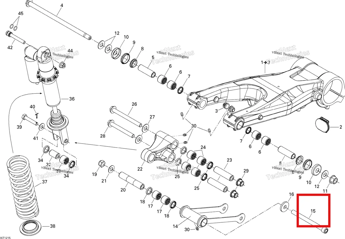 Деталь 231024087 на схеме узла 2015 Can-Am DS 450EFI STD Rear Suspension