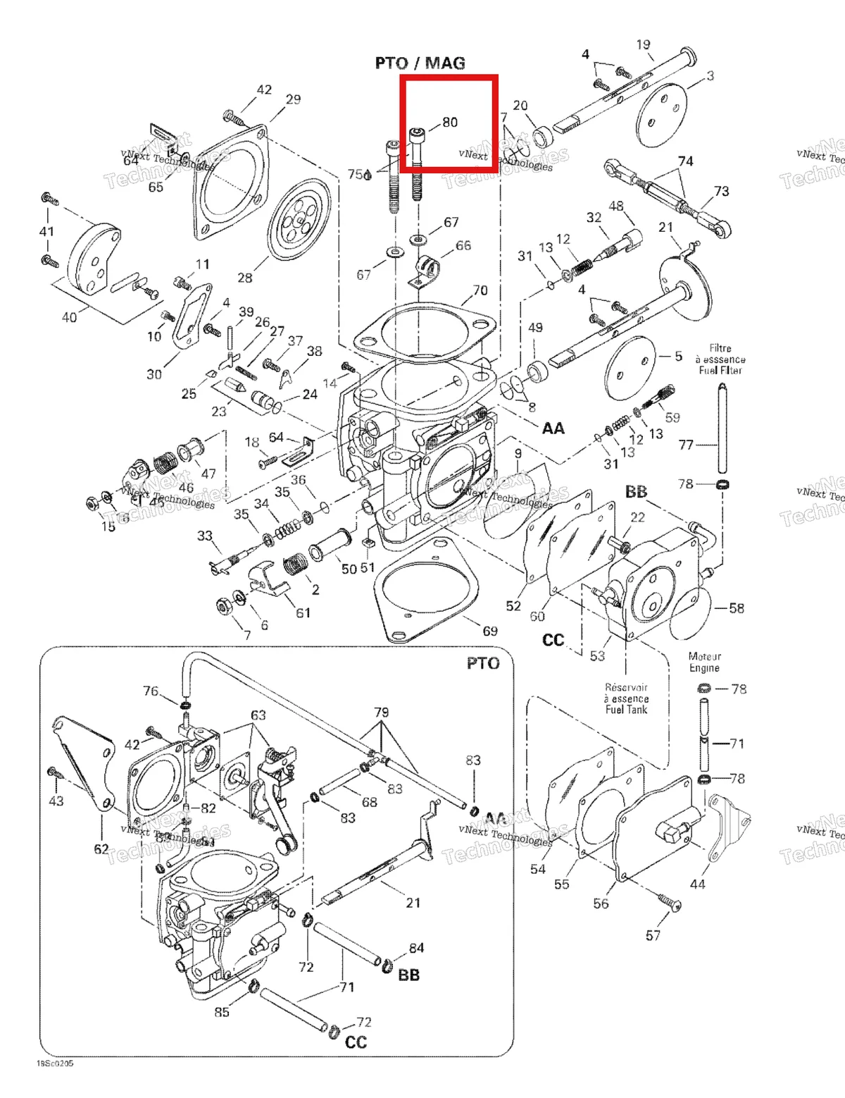 Деталь 231182060 на схеме узла 2002 Sea-Doo GTX, 5587/5588 Carburetors