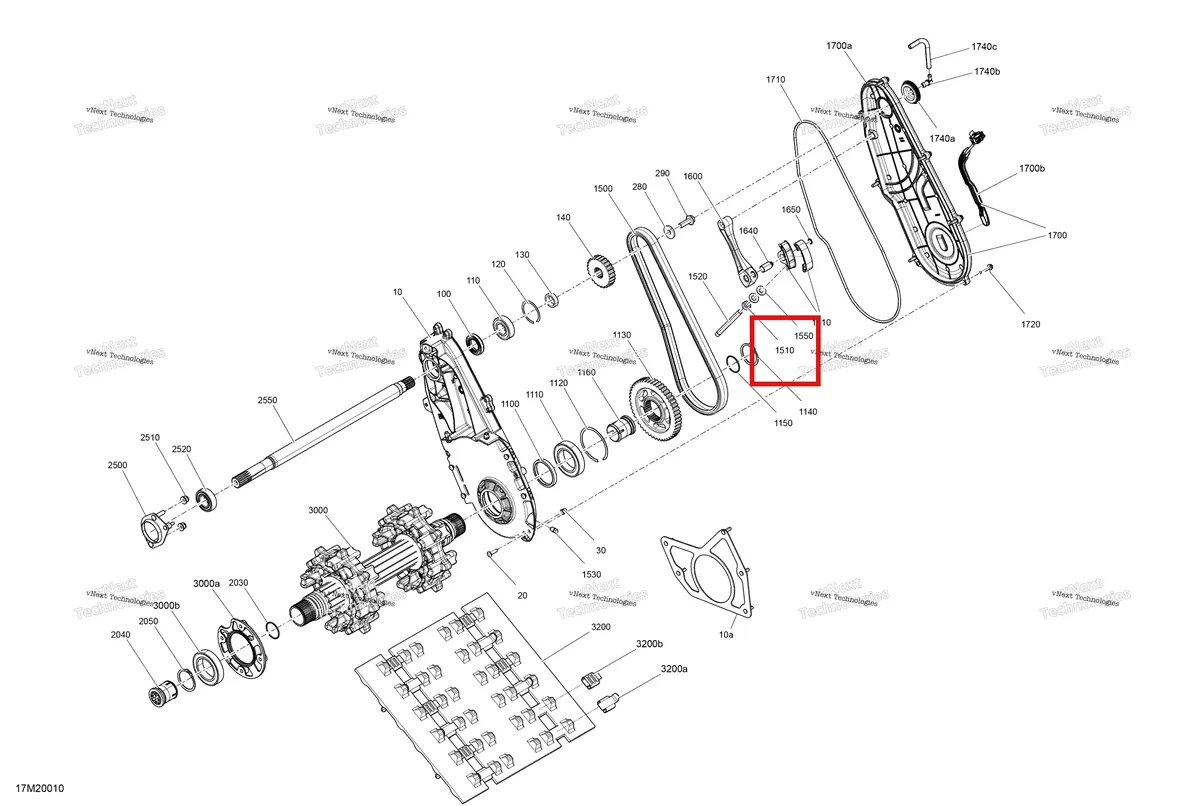 Деталь 232006414 (Деталь Nut M10) на схеме узла 2020 Ski-Doo TUNDRA 550F Drive - System