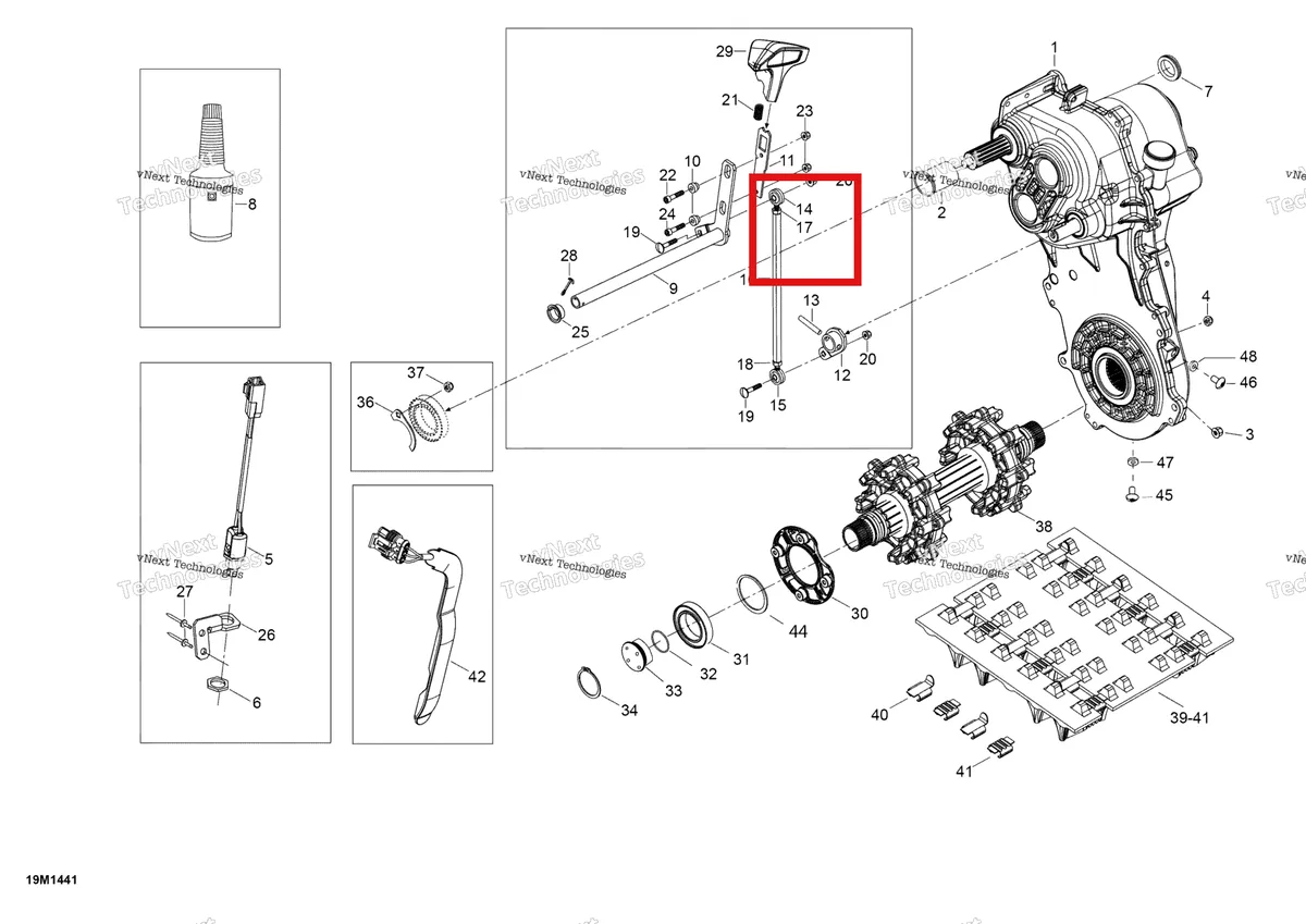 Деталь 232066414 (Деталь Nut Lh Thread M6) на схеме узла 2014 Ski-Doo EXPEDITION LE 1200 XU Drive Axle, Track And Belt Guard