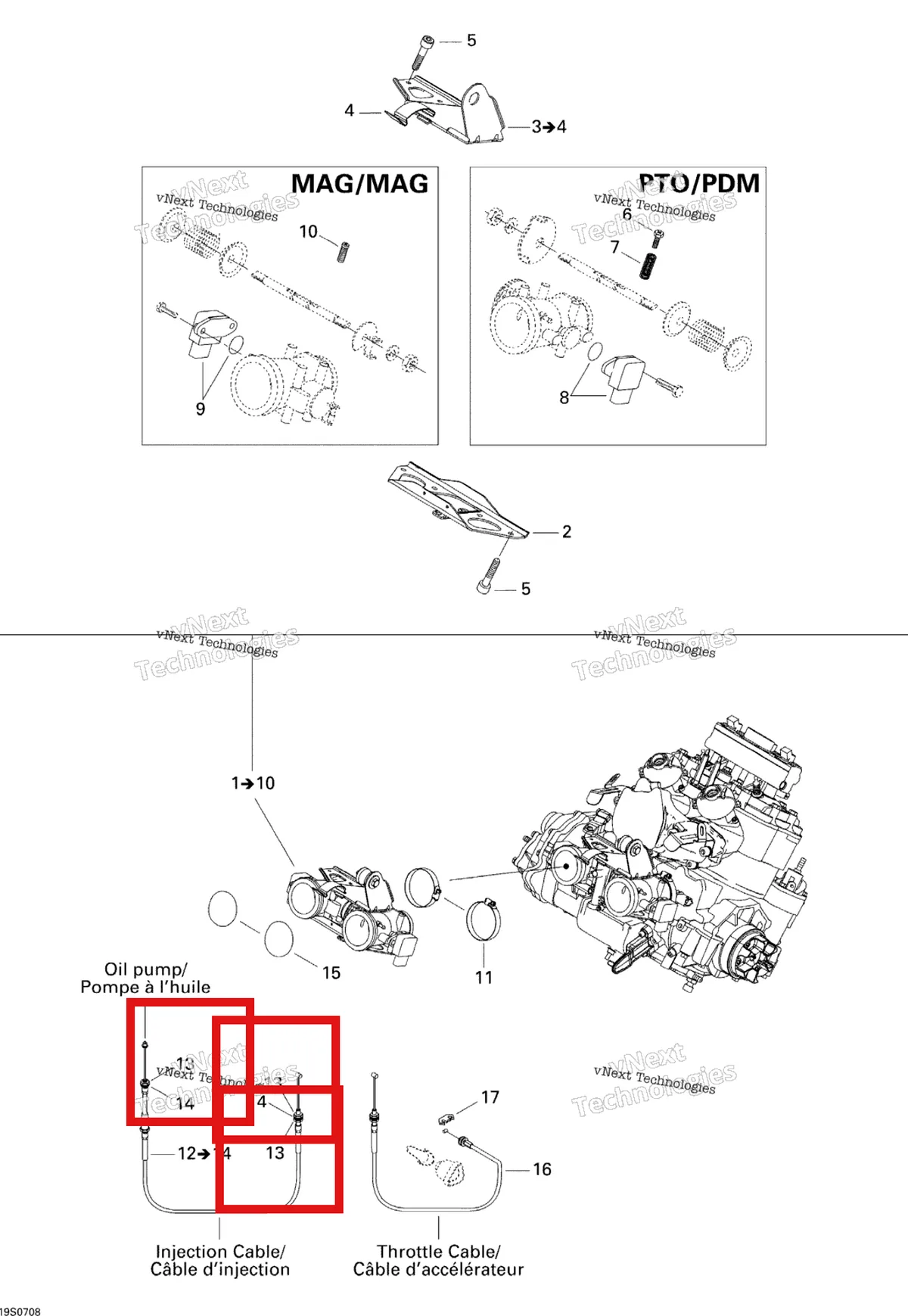 Деталь 232160600 на схеме узла 2007 Sea-Doo 3D 947 DI Throttle Body
