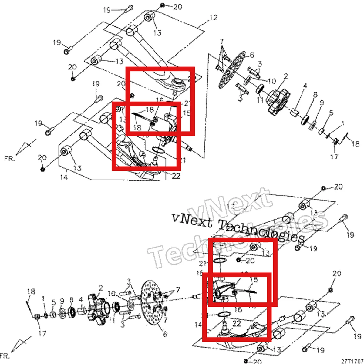 Деталь 232221414 на схеме узла 2026 Can-Am 001- DS 250 Front Suspension North America