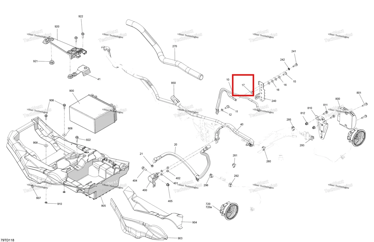 Деталь 232361493 (Деталь Nut Hexagonal Domed M6) на схеме узла 2024 Can-Am Outlander 850 EFI 4X4 - 4KRA - X MR Package - Legion Red Electric - Rear Section