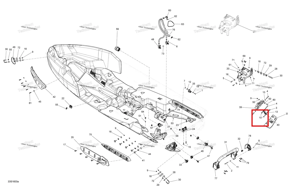 Деталь 232581600 (Деталь Elastic Stop Nut M8) на схеме узла 2016 Sea-Doo RXT Hull