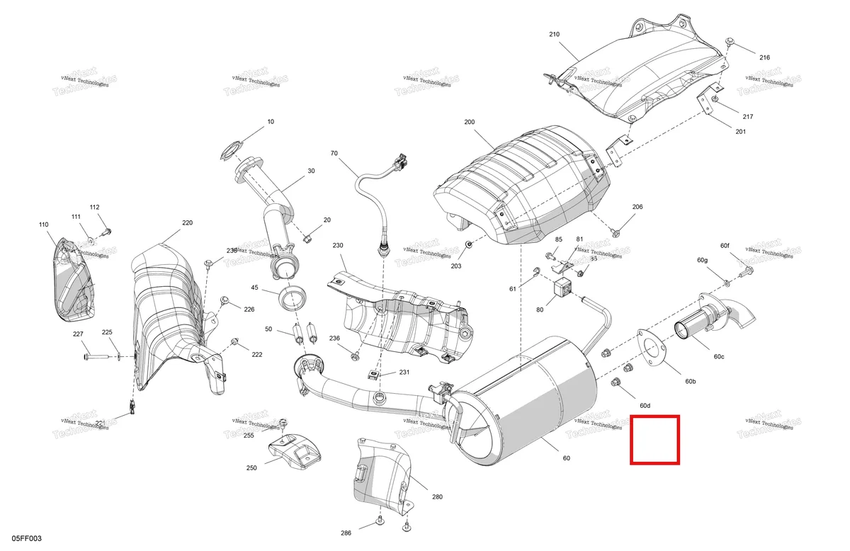 Деталь 233081416 (Деталь Hex Flanged Nut M8) на схеме узла 2026 Can-Am OUTLANDER - 2X4 - STD - 500 - 1KTB - Legion Red Engine - Exhaust