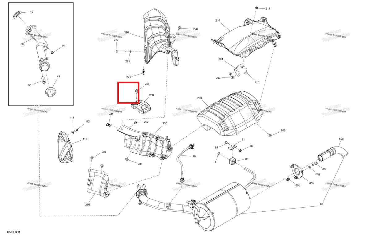 Деталь 233081436 на схеме узла 2025 Can-Am OUTLANDER - 2X4 - STD - 500 - 1KSB - Legion Red Engine - Exhaust