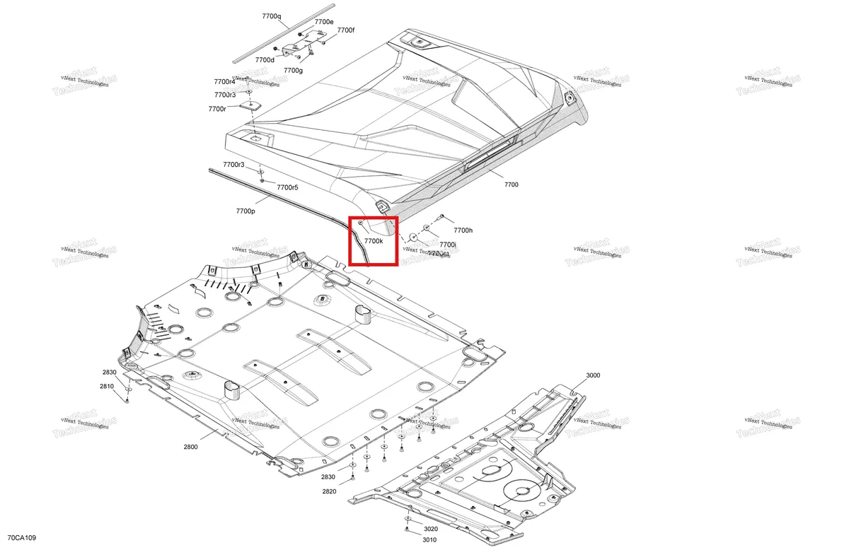 Деталь 233181434 на схеме узла 2021 Can-Am Commander 1000R EFI - DPS XT XTP Body - Skid Plate And Roof