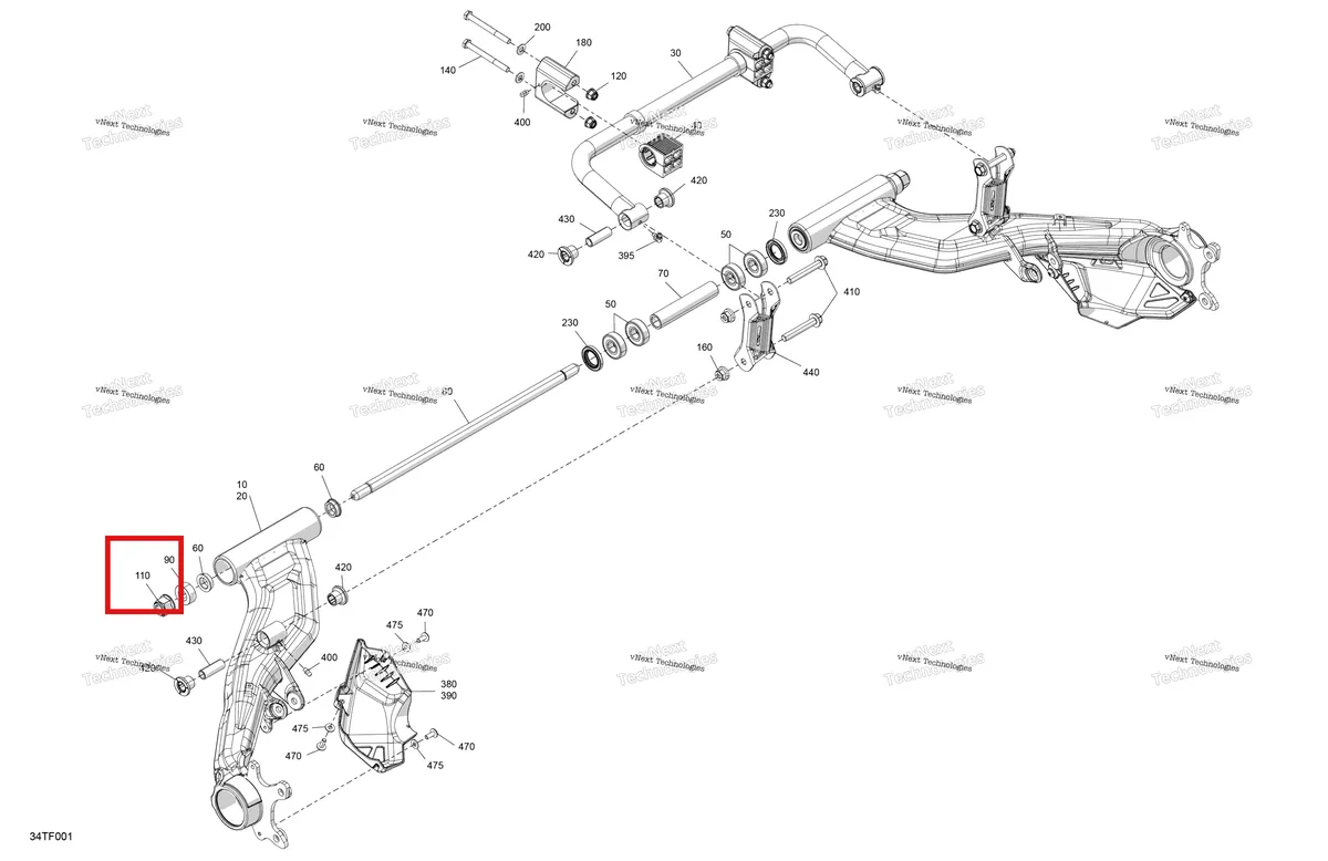 Деталь 233211466 на схеме узла 2026 Can-Am RENEGADE - 4X4 - XMR - 1000R EFI - 5UTB - Scandi Blue Suspension - Rear Components