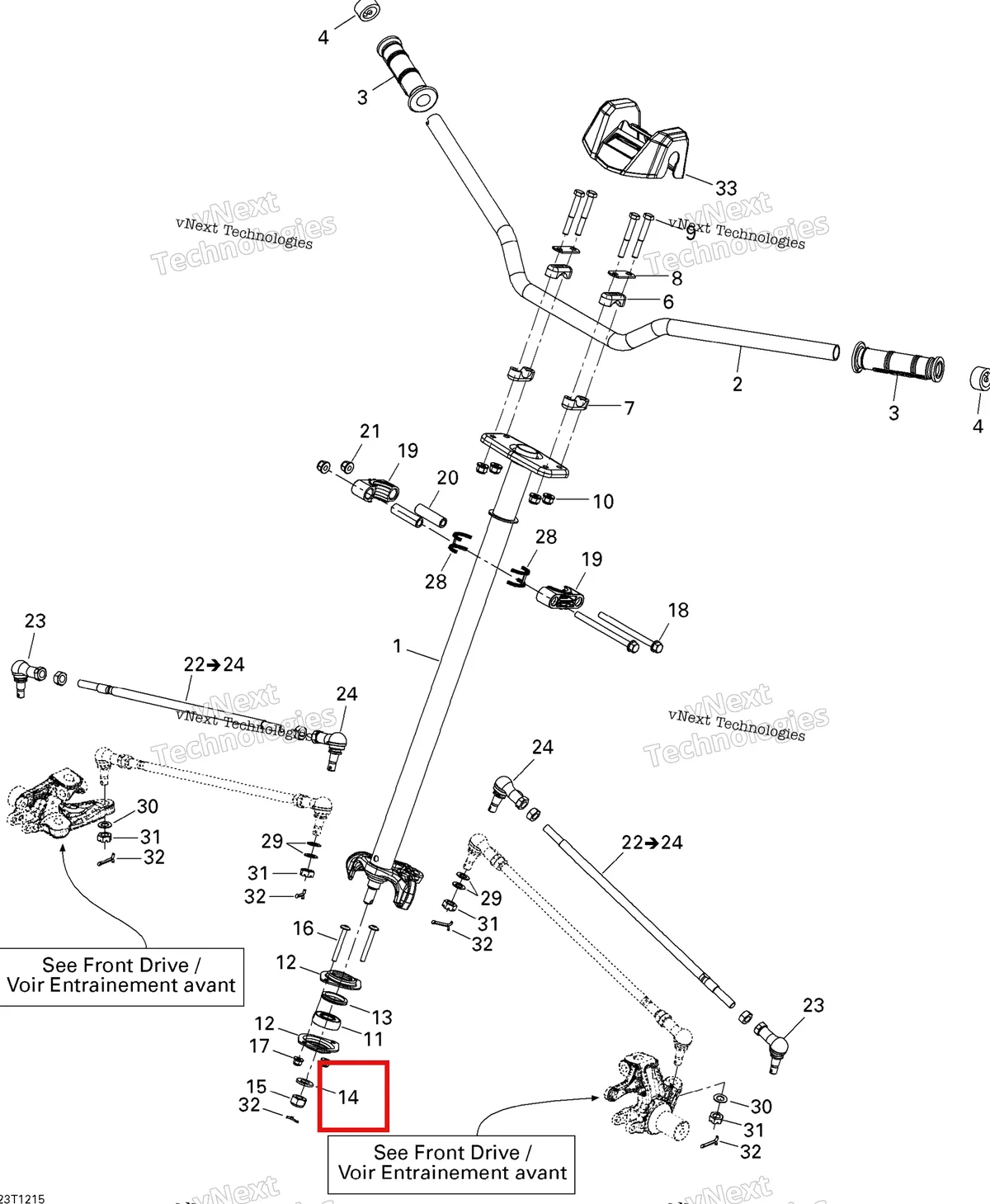 Деталь 234021430 на схеме узла 2015 Can-Am DS 450EFI STD Steering