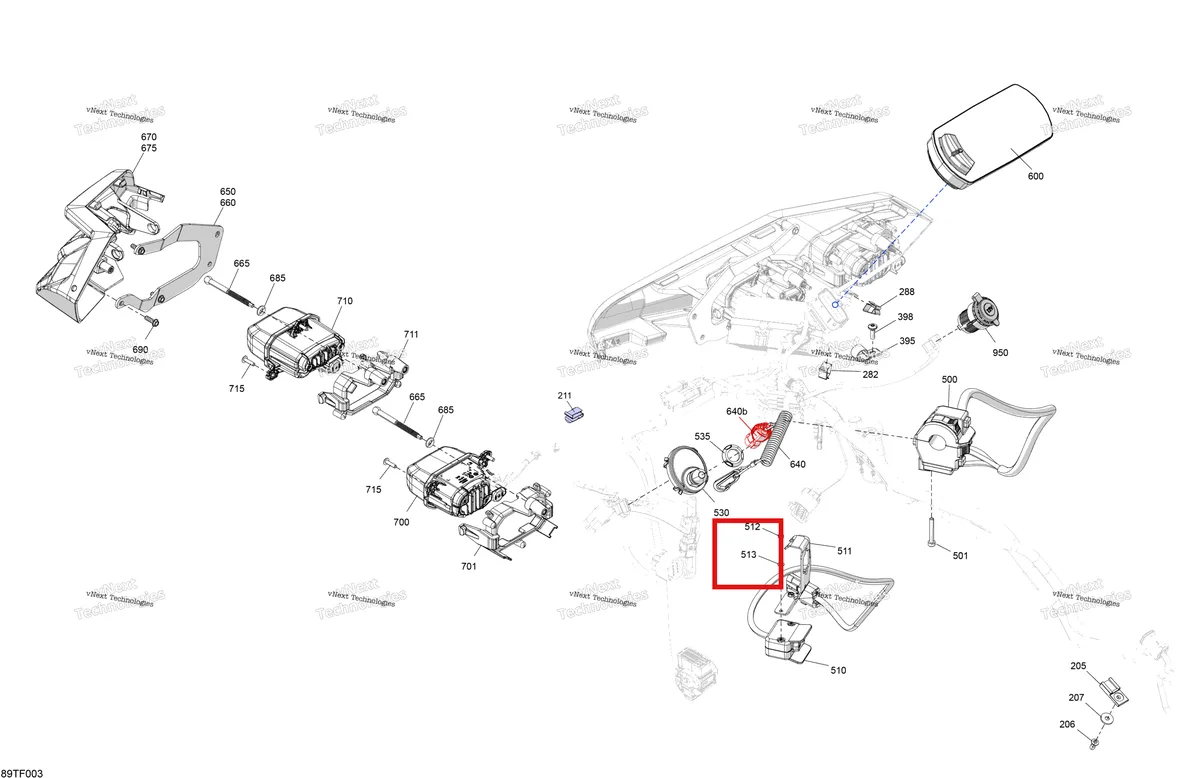 Деталь 234040600 на схеме узла 2026 Can-Am RENEGADE - 4X4 - XMR - 1000R EFI - 5UTA - Hyper Silver Electric - Front Section