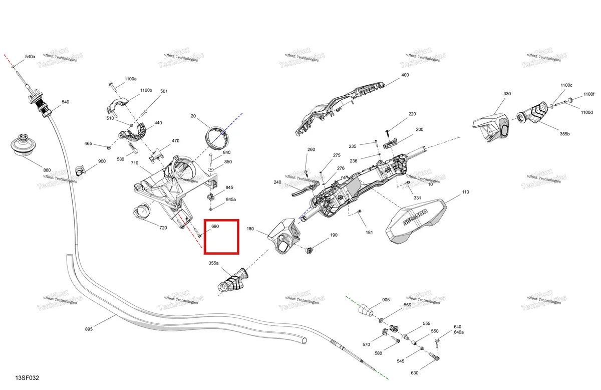 Деталь 234061600 (Шайба) на схеме узла 2026 Sea-Doo GTI - 130 - STD - 38TB - Bright White Mechanic - Steering