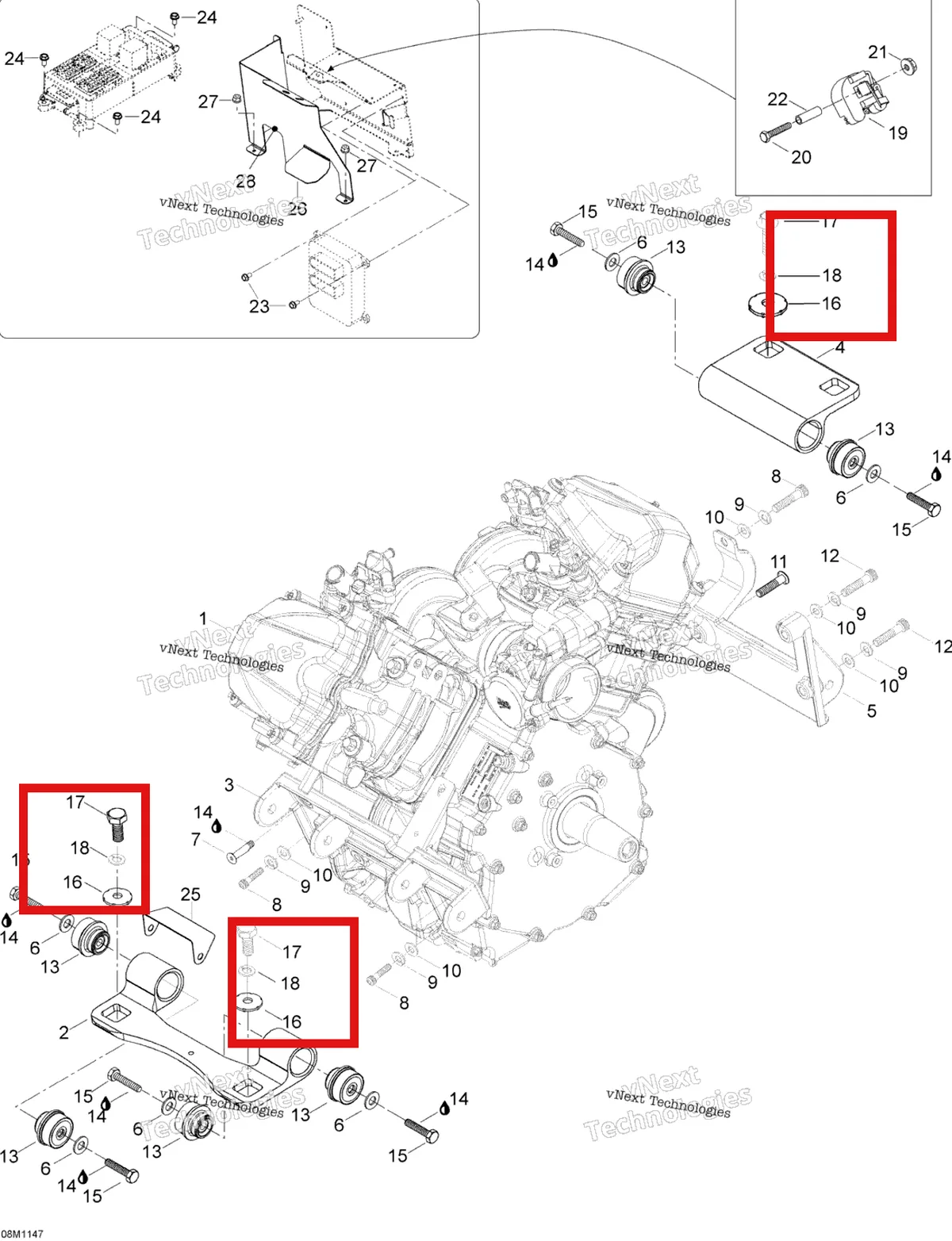 Деталь 234100602 (Пружинная шайба) на схеме узла 2012 Ski-Doo Skandic SWT V800 YetiII Engine And Engine Support