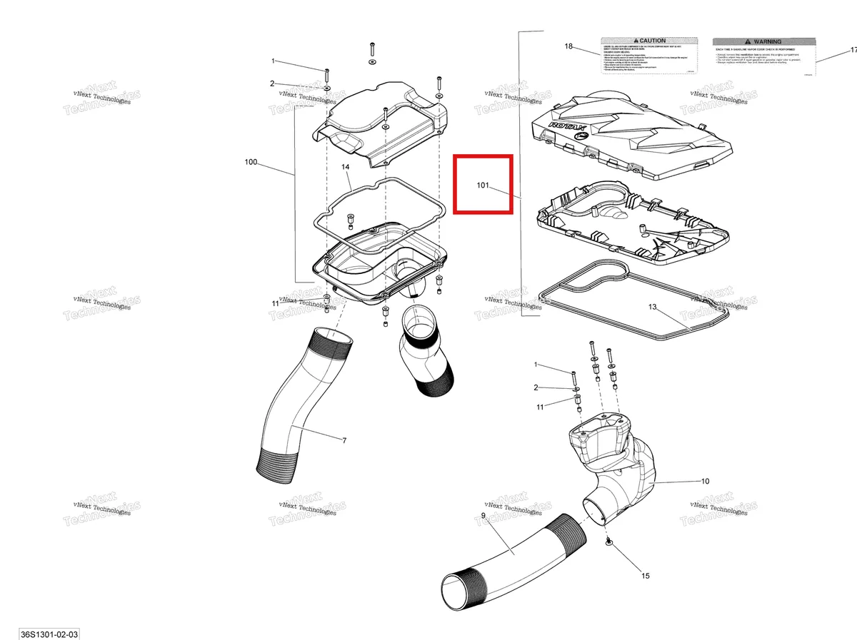 Деталь 237000028 на схеме узла 2013 Sea-Doo GTX LTD IS 260 Ventilation