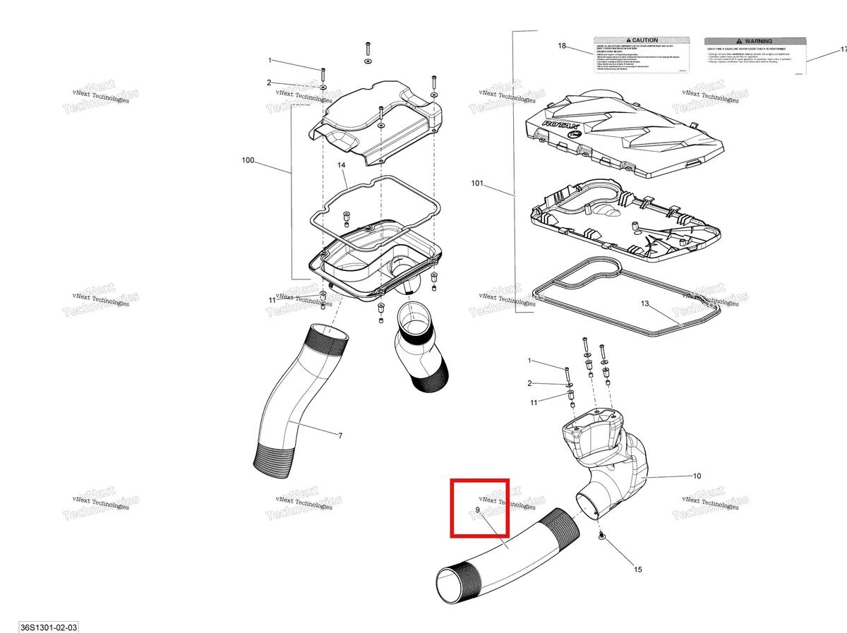 Деталь 237000031 на схеме узла 2013 Sea-Doo GTX LTD IS 260 Ventilation