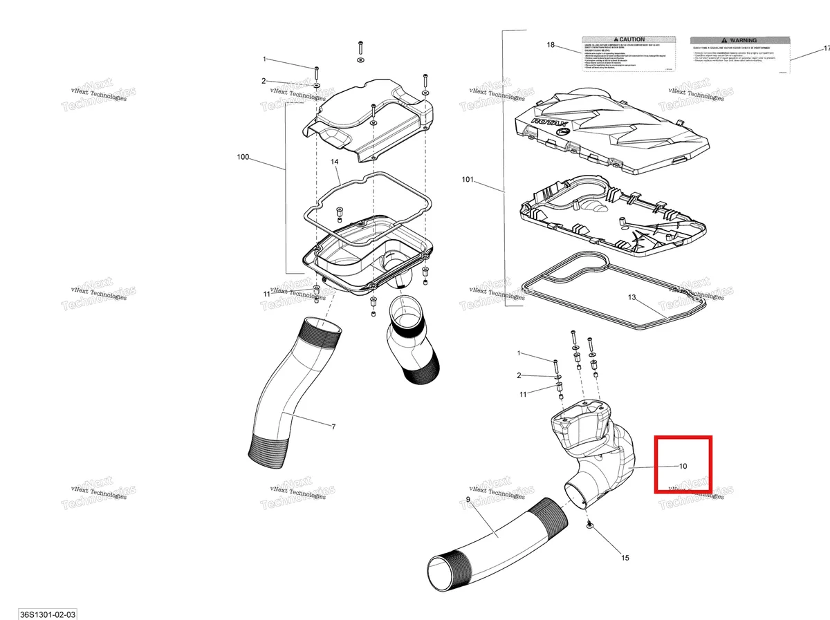 Деталь 237000034 на схеме узла 2013 Sea-Doo GTX LTD IS 260 Ventilation