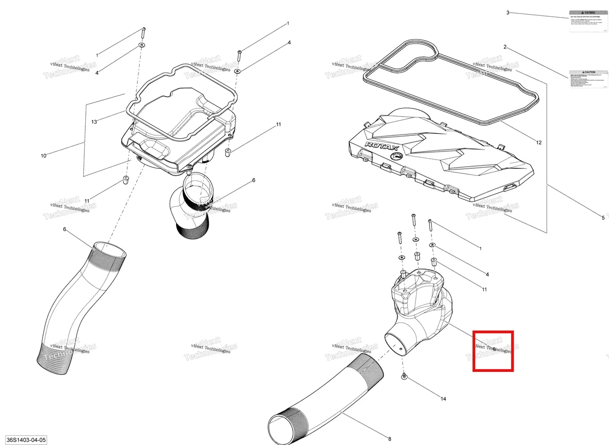 Деталь 237000057 на схеме узла 2014 Sea-Doo GTX S 155 Ventilation