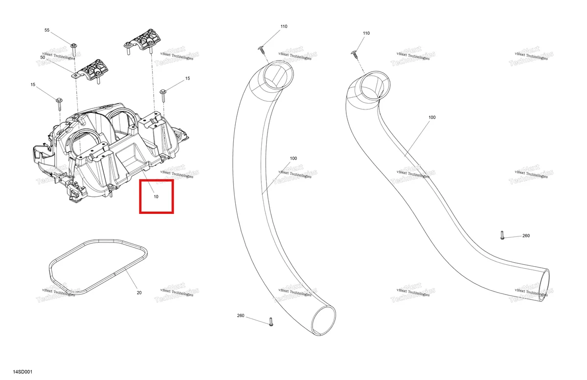 Схема применяемости: Ventilation Adaptor Sea-Doo RXT 300 (2018) (237000065)