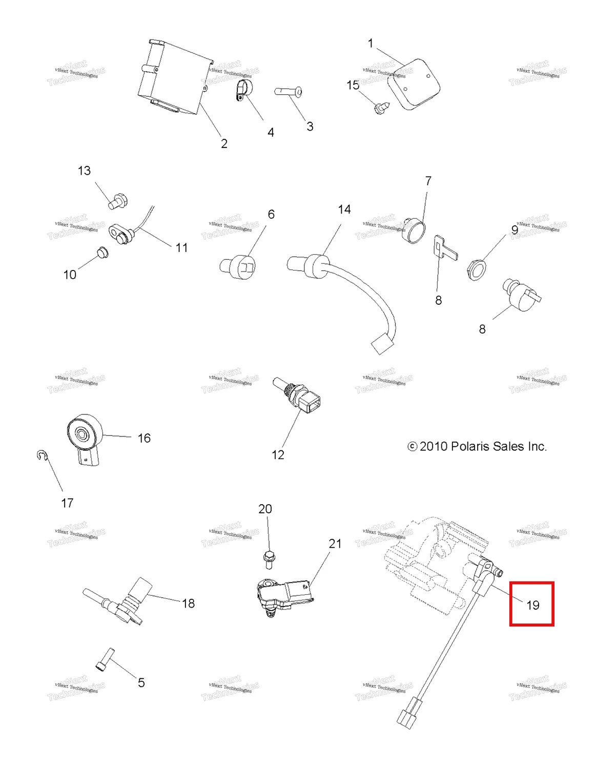 Деталь 2410342 на схеме узла Electrical, Switches & Sensors & Ecm