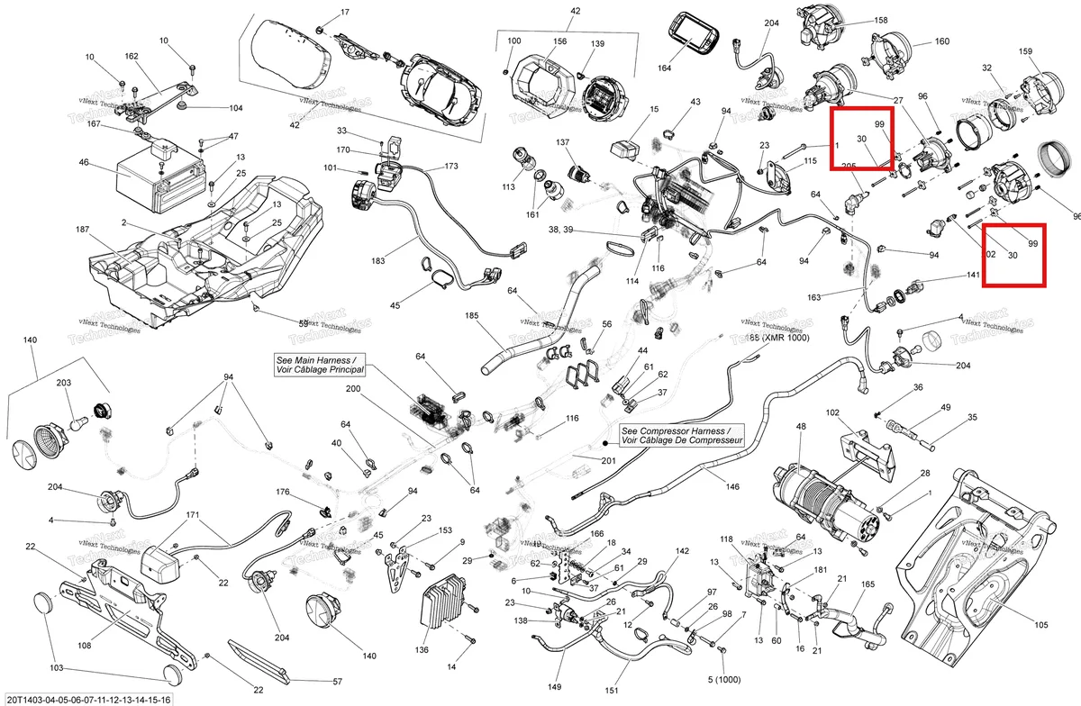 Деталь 241044540 (Hexagonal винт K40 × 45 Can-Am Outlander 1000 EFI DPS XT XT-P (2014) (241044540)) на схеме узла 2014 Can-Am OUTLANDER MAX 1000EFI LTD Electrical System